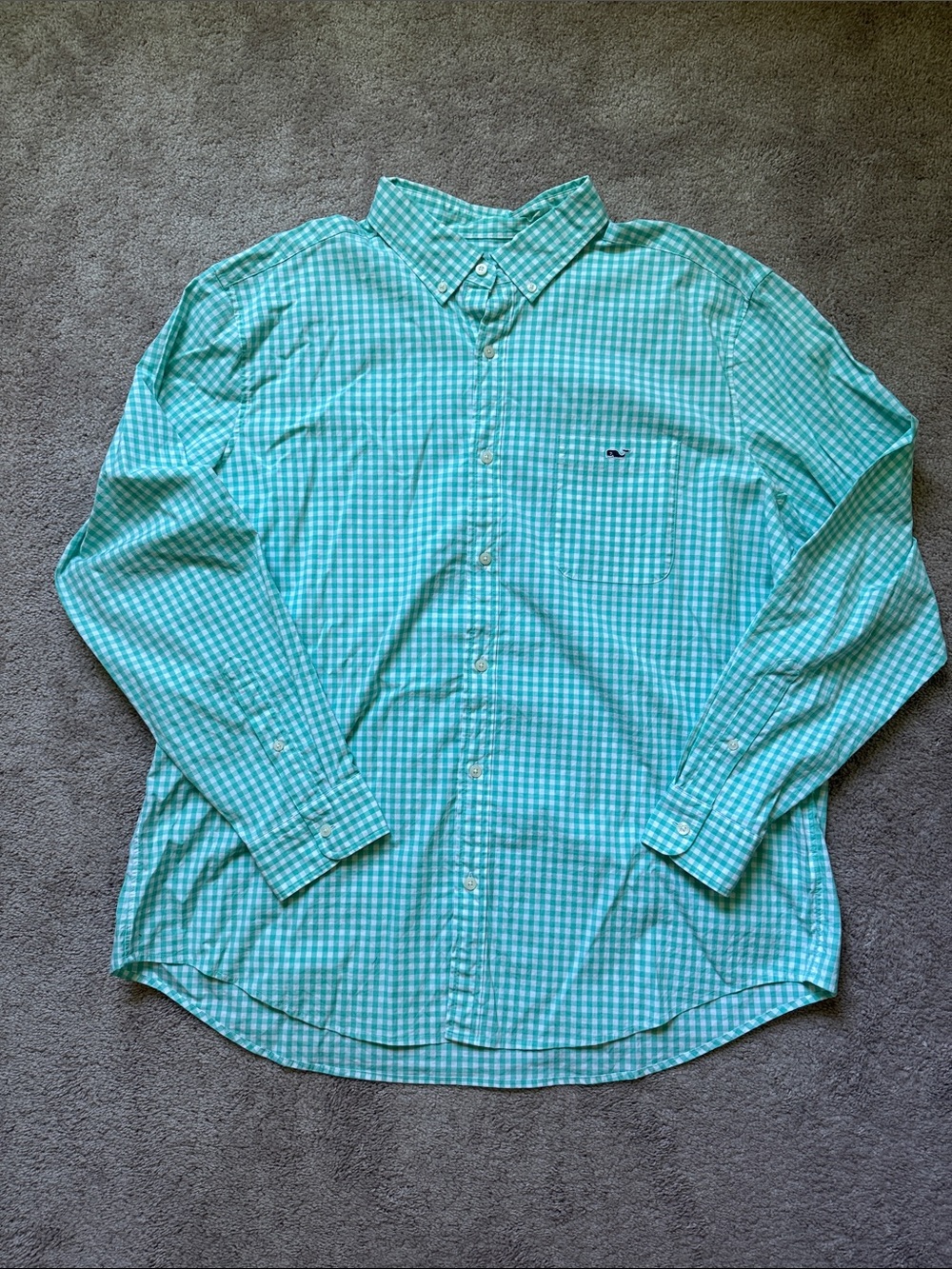 Vineyard Vines Mint Green Gingham Button-Down Shirt